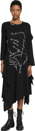 Yohji Yamamoto Handwriting Print Dress