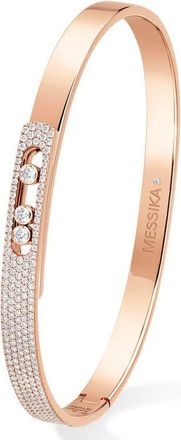Messika Move Noa Pav&eacute; Diamond Bangle in Pink Gold at Nordstrom, Size Medium