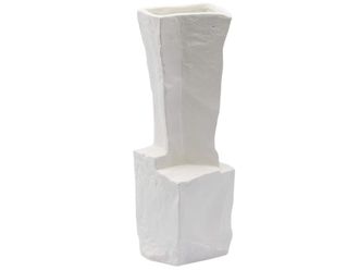 Schubiger M&ouml;bel Vase Kantig Matt Weiss H: 30 cm