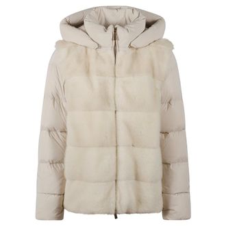 Moorer Winter Jackets, female, Beige, S, Stylish Winter Coats Collection