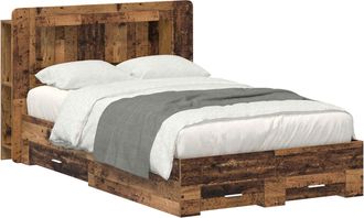 vidaXL Estructura De Cama Con Almacenamiento Madera Envejecida Vidaxl