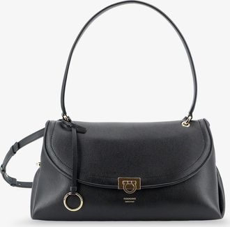 Ferragamo Borsa a spalla in pelle con dettaglio Gancini - FERRAGAMO - gender_Woman