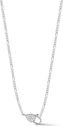 Sphera Milano Pav&eacute; Cubic Zirconia Clasp Pendant Necklace in Silver at Nordstrom Rack