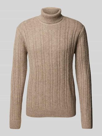 Jack & Jones Strickpullover mit Rollkragen Modell BLATRENT in Beige, Größe XL
