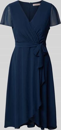 Christian Berg Cocktail Cocktailkleid in Wickel-Optik in Marine, Gr&ouml;&szlig;e 38