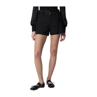 sacai Short Shorts, female, Black, Size: M Suiting X Nylon Twill Shorts