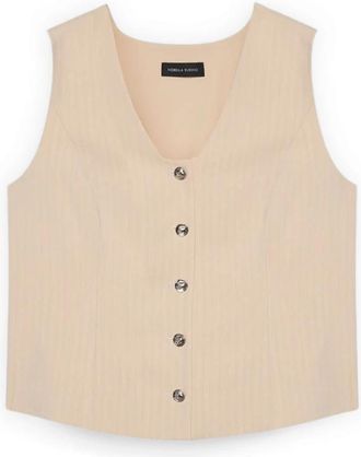Fiorella Rubino Suit Vests - Dames - Bodywarmers - Beige - 5XL - Jassen