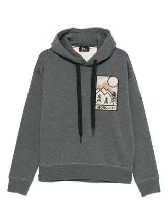 Moncler Hoodie met logo-applicatie - Grijs