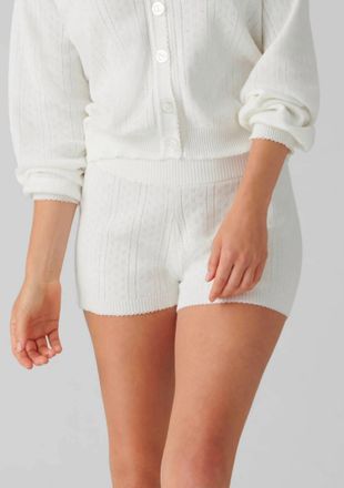 PJ Salvage Sweetheart Pointelle Shorts In Ivory