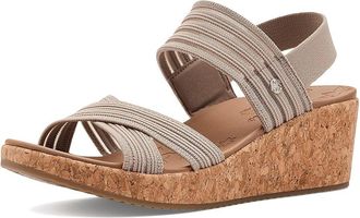 Skechers Arch Fit Beverlee 2.0 - Bali Vibes Womens Wedge Shoes Taupe : 6.5 B - Medium, Faux Leather