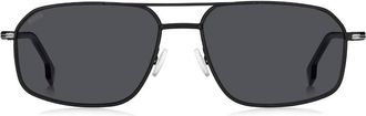 HUGO BOSS Grey Navigator Mens Sunglasses BOSS 1603/S 0124/IR 58