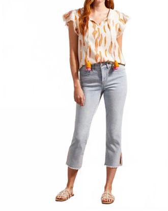 Tribal Silvia Side Slit Straight Leg Jean In Blue