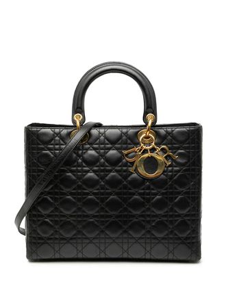 Dior 1997 Large Lambskin Cannage Lady Dior satchel - women - Lambskin - One Size - Black