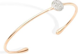 POMELLATO Sabbia Diamond Station Cuff in Rose Gold/diamond at Nordstrom, Size 6