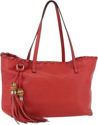 Gucci Pre-owned Vintage Tote Bag - Dames - Vintage Shopper - Rood - ONE Size - Leer - Vintage