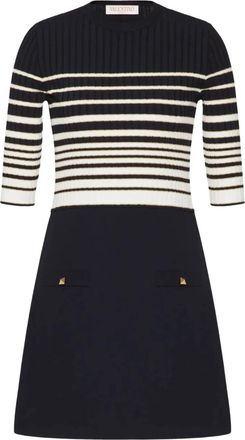 Valentino Garavani Abito corto a righe - Blu