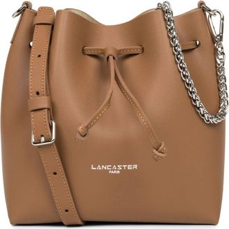 Lancaster Rijgsluiting Tas Element City Kameel - Dames - Schoudertassen - Bruin - ONE Size - Leer - Tassen