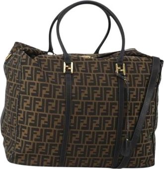 Fendi Pre-owned Zucca Canvas Boston Bag - Dames - Vintage Shopper - Bruin - ONE Size - Leer - Vintage