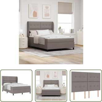 vidaXL Vidaxl Cama Tipo Box Spring Con Cabecera Taup&eacute; 140 X 200 Cm Tela