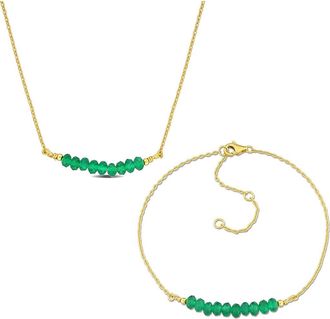 Delmar Green Onyx Beaded Necklace & Bracelet Set at Nordstrom Rack