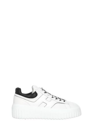 Hogan White H-Stripes Leather Sneakers