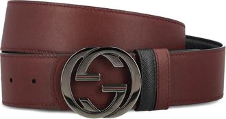 Gucci Riem met GG-logo van kalfsleer - Bruin