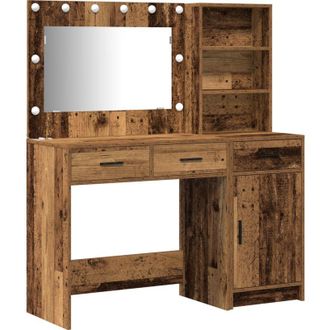 vidaXL Mesa De Tocador Con Caj&oacute;n 2 Pcs Marr&oacute;n 78.5 X 41 X 135 Cm Vidaxl