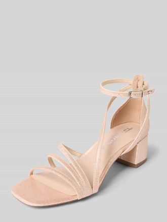 Tamaris Tamaris Sandalette in schimmernder Optik mit Blockabsatz in Rose Gold, Gr&ouml;&szlig;e 40