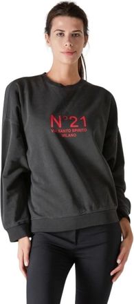 N°21 Mujer, Sudaderas, Negro, Talla: L