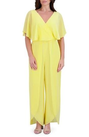 Kensie Plyr Wide Leg Jumpsuit in Light Yellow at Nordstrom Rack, Size 10