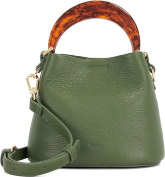 Dune London Womens Accessories Dharla - Resin Handle Mini Tote - Green Leather - One Size