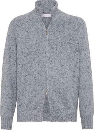 Brunello Cucinelli Zip-front cardigan in Light Blue Denim at Nordstrom, Size 52 It