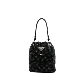 Prada Mini Bolso Saco con Cristales - Bags - Mujer - Negro - ONE SIZE