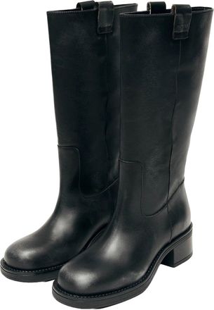 Alohas Womens Leather Riding Boots Black