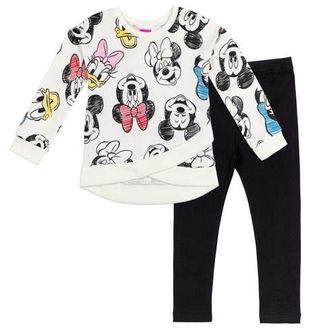 Disney Sweatshirt & Leggings Set in Mickey Friends Black at Nordstrom, Size 24M