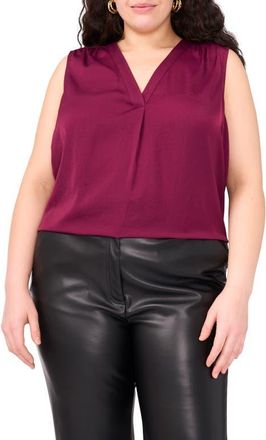 Vince Camuto V-Neck Rumple Satin Blouse in Pickled Beet at Nordstrom, Size 2 X