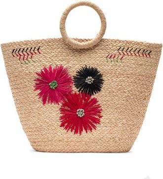Frances Valentine Botanica Basket Raffia Tote in Natural/multi at Nordstrom