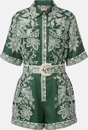 Farm Rio Miranda printed linen romper