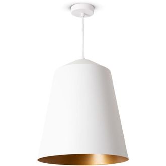 Paco Home Lámpara Colgante Salón Suspensión Mesa Comer Cocina Pantalla Industrial Lámpara colgante - Blanco, Oro (Ø36.5 cm) - Paco Home