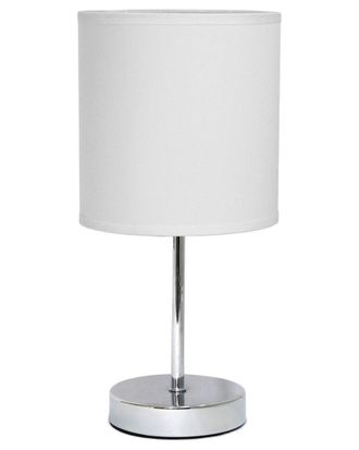 Lalia Home Chrome Mini Basic Table Lamp With Fabric Shade