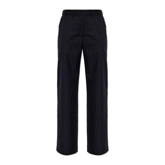 Acne Studios Pinstripe Wool Broeken - Dames - Wijde Broeken - Blauw - L - Wol - Broeken