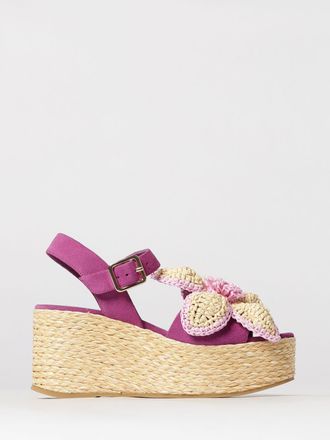 Paloma Barcel&oacute; Suede Wedge Platform Sandals Paloma Barcel&oacute; with Bow and Ankle Strap