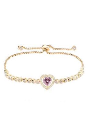 Gabi Rielle 14K Gold Plated Sterling Silver CZ Heart Tennis Bracelet at Nordstrom Rack