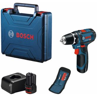 Bosch GSR 12V-15 Avvitatore a Batteria 12V con 2 Batterie 2,0Ah - Compatto 15 Nm