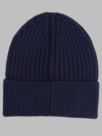 Moncler L20973B00001_04761778 Wool Ribbed Beanie - Navy