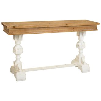 Wanderlust Deco Wanderlust Deco - Recibidor De Madera Tallada Marr&oacute;n 150x46x79