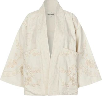 Lollys Laundry Kimono - Dames - Kimonos - Beige - M - Overhemden