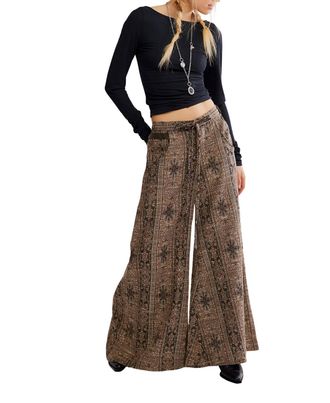 Free People Womens Dahlia Wide Leg Pants In Brown