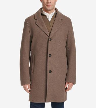 Cole Haan Mens Wool Top Coat - Beige Size Medium