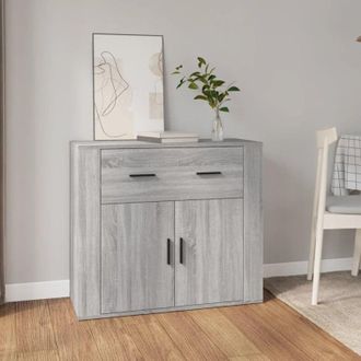 vidaXL Vidaxl - Aparador De Madera Contrachapada Gris Sonoma 80x33x70 Cm